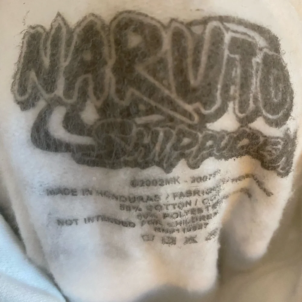 Naruto Shippuden Anime Manga Double Sided Graphic Hoodie White Sweatshirt L